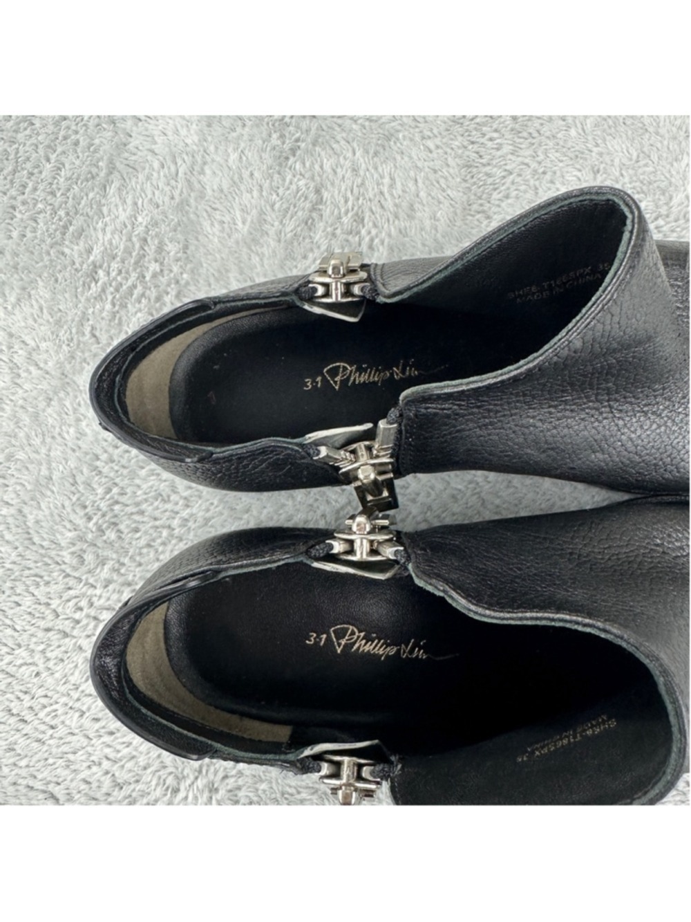 3.1 Phillip Lim Women's Size 5 US Alexa Black Leather Ankle Booties SHE6-T186SPX - Picture 5 of 11